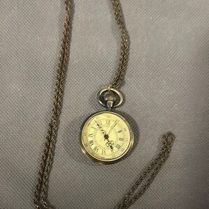 Vintage Gold Pocket Watch Necklace